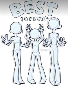 three cartoon figures with the words best for everyone written above them, and two people holding their hands up