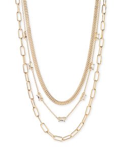 in stock Long Chain, Mixed Metals, Layered Look, Ear Jewelry, Jewelry Lover, Collar Necklace, Chain Lengths, Layered Necklaces, Gold Color