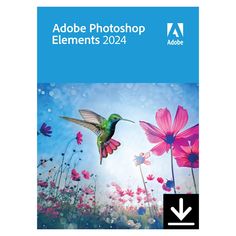 the adobe photoshop elements 2012 book is open and showing an image of a hummingbird flying