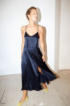 Blue Moon Slip Dress – DATURA Blue Slip Dress, Beautiful Cocktail Dresses, Fancy Gowns, Blue Silk Dress, Timeless Dress, Satin Slip Dress, Looks Style, Blue Moon, Beautiful Gowns