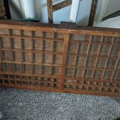 an old wooden cabinet sitting on the floor