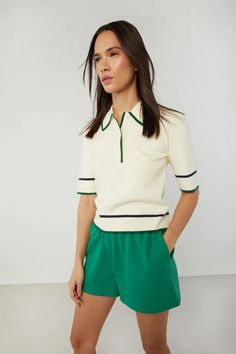 Rome Outfits, Outfit Informal, Corporate Wear, Golf Attire, French Terry Shorts, Tennis Skirts, Elastic Shorts, Lucky Green, Tennis Fashion