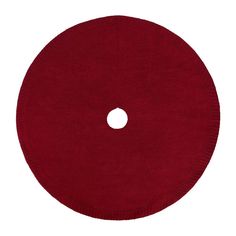 a red round rug on a white background