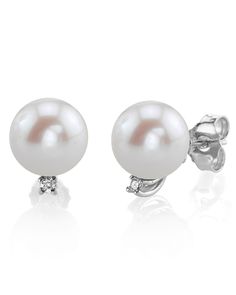 These exquisite pearl earrings add a touch of elegance to any occasion. These earrings feature two lustrous 7mm, AAAA quality Fershwater cultured pearls, hand picked for their gorgeous luster and surface. The pearls are mounted on 1.29 gram of the finest 14K white gold and .03 carat SI quality diamond stud . If you have any questions about our jewelry, feel free to call us anytime at 866-87-PEARL (866-877-3275). Elegant High Luster Pearl Earrings Gift, Elegant High Luster Pearl Earrings, Elegant Pearl White Pearl Earrings For Anniversary, Elegant Round Pearl Earrings With High Luster, Elegant Akoya Pearl Earrings For Anniversary, Elegant Pearl Earrings With High Luster For Evenings, Elegant White Gold Pearl Earrings, Elegant Pearl Earrings For Anniversary, Elegant Pearl White Earrings With High Luster