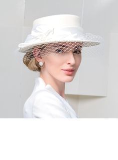 JJ's House Hats Dress Hats Derby Hats Ribbons Veil Women's Special Occasion Winter Elegant Wool Fedora Hats Hats. #JJ's House #Hats #DressHats #DerbyHats #Ribbons #Veil #Women's #SpecialOccasion #Winter #Elegant #Wool #FedoraHats #Hats Luxury White Wool Hat, Luxury Beige Elegant Cloche Hat, Ribbon Veil, Classy Hats, Bridal Wardrobe, Tea Hats, Veiled Woman, Happy Hat, Wool Fedora Hat