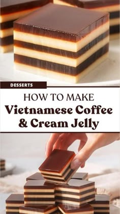 how to make vietnamese coffee and cream jelly desserts that are so good, they're delicious