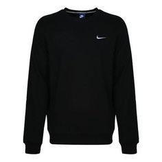 Nike Club Ft Round Neck Pullover french terry Black AA3178-010 (Men's) French Terry Sportswear Sweatshirt For Sports, French Terry Long Sleeve Sportswear Sweatshirt, Casual Black French Terry Sweater, Casual Black Sweatshirt In French Terry, Nike Crew Neck Fleece Sweater, French Terry Crew Neck Sweatshirt For Sports, Classic Sports Sweatshirt With Ribbed Cuffs, Black Fleece Sweater For Sports, Black French Terry Crew Neck Sweats