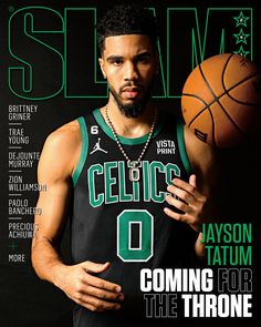 a man holding a basketball on the cover of slam magazine