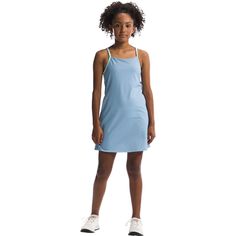 Whether they're headed on a family trek or to school, our summer grom is staying comfortably chic in The North Face Never Stop Dress. The performance material stretches and breathes, so they can explore unrestricted, while the built-in shelf bra offers support, and the overlapped back detail adds flair. Kids Hiking, North Face Brand, Fit Kids, Hiking With Kids, North Face Girls, All Kids, Kids Outfits Girls, Performance Outfit, The Trail