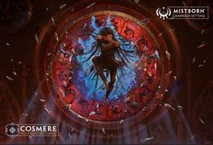 an animated image of a woman in front of a clock with the words, cosmere