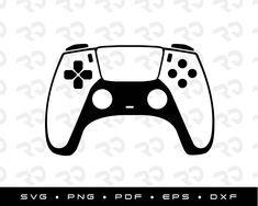 a black and white video game controller