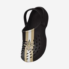 Strap in and seize the day. With these New Orleans Saints Team Stripe Clogs with Straps, you'll always be ready to kick it into sports mode. Features All-over team-colored, striped design so you can rep the team in style Team logo displays on each, in case there were any doubts where your allegiances lie Comfortable heel strap, perfect for any outdoor adventure Roomy, comfortable fit to help you enjoy every step Ventilation gaps for maximum breathability Versatile, lightweight clog shoe that wil Sporty Breathable Clogs For Sports, Sporty Fade-resistant Clogs For Sports, White Sporty Clogs For Sports, Sporty White Clogs For Sports, Sporty Black Fade-resistant Clogs, Sporty Black Breathable Clogs, Clog Shoe, Seize The Day, Tie Dye Designs