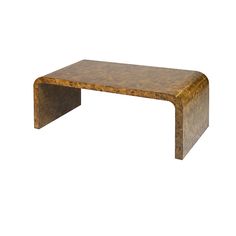 a wooden table sitting on top of a white background