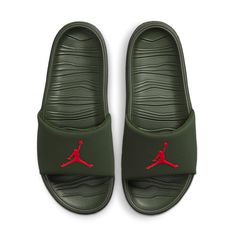 Nike Jordan Break Slide BBS Carbon Green DM2952-300 Sporty Green Slides For Outdoor, Comfortable Green Slides For Sports, Green Sporty Slides For Sports, Sporty Green Slides For Sports, Casual Green Slides, Sandal Slides, Jordans For Men, Nike Jordan, Slip On Sandal