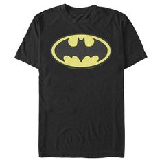 The citizens of Gotham City never need fear as long as one of these officially licensed DC Comics Batman Classic Logo Men's Black Graphic T-Shirt is around! Join the Dark Knight on his next great adventure with a Batman shirt that shows off the classic Batman logo. Watch out, villains! You don't stand a chance against one of these officially licensed superhero Men's Tee. Don't leave Gotham in the dark and get this tee today! Size: L.  Gender: male.  Age Group: adult. Superhero Man, Comic Clothes, Batman Outfits, Batman Shirt, Mens Graphic T, Batman The Dark Knight, Batman Logo, The Dark Knight, Big Clothes