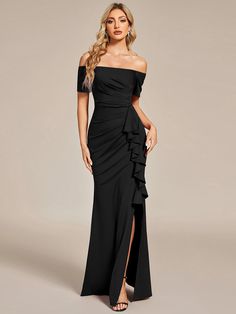 This Dress is fashionable for every occasion. the dress is made-to-order by professional tailors. You can choose from 50 colors, Regular sizes 2 to 16 and plus sizes 14w to 26W. Custom size is also available. Ruched Draped Dress For Banquet, Ruched Dress With Fitted Bodice For Banquet, Fitted Solid Color Maxi Dress With Pleated Bodice, Fitted Solid Maxi Dress With Pleated Bodice, Elegant Ruched Dress For Banquet, Fitted Pre-draped Maxi Dress For Banquet, Solid Ruched Prom Dress, Ruched Dress For Prom, Fitted Ruched Dress For Banquet