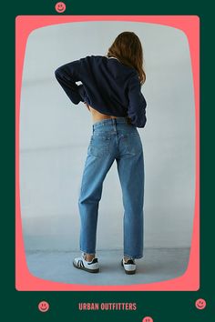 ‘90s-inspired Levi's® jean in loose straight-leg fit. Designed in a classic rigid, non-stretch denim featuring a mid-rise waist and a baggy straight-leg fit that crops at the ankle for an effortless finish. Features Levi's® 501 ‘90s ankle jeans Mid rise straight jeans Rigid non-stretch denim Mid rise waistline Baggy fit through hips and thighs Crops at the ankle 5-pocket styling Zip fly and button closure Content + Care 100% Cotton Machine wash Imported Size + Fit Mid rise Straight leg Ankle len Classic American Style, 501 Jeans, Levi's 501, 90s Inspired, Levis 501, Ankle Jeans, Baggy Fits, Levis Jeans, Slim Fit Jeans