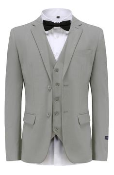 Bring understated elegance to the table in this three-piece suit crafted from rich fabric in a classic single-breasted silhouette. Jacket has notched lapels; chest welt pocket; front flap pockets Vest has front button closure; V-neck Pants have zip fly with button closure; front slant pockets; back button-welt pockets Jacket and vest are lined; trousers are lined to the knee 65% polyester, 35% viscose Dry clean Imported Each suit has a 6” drop, meaning that a size 38R jacket is paired with size Semi-formal Slim Fit Single Breasted Three-piece Suit, Fitted Single Breasted Three-piece Suit With Notch Lapel, Semi-formal Slim Fit Three-piece Suit With Single Button, Semi-formal Slim Fit Three-piece Suit With Lapel Collar, Slim Fit Single-breasted Three-piece Suit, Semi-formal Slim Fit Three-piece Suit, Three-piece Suit With Single Button, Three-piece Suit With Lapel Collar And Single Button, Semi-formal Three-piece Suit With Single Breasted Design