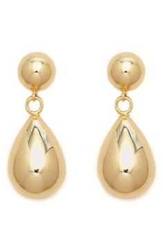 Light up everyday ensembles with these swinging drop earrings that beam with a high-polish finish. 1 1/2" drop Goldtone plate Imported Ear Rings Gold Indian Bridal, Metal Long Drop Teardrop Earrings For Formal Occasions, Formal Long Drop Teardrop Metal Earrings, Metal Drop Earrings With Polished Finish, Polished Metal Drop Earrings, Classic Polished Drop Earrings, Polished Finish Drop Earrings, Formal Metal Teardrop Drop Earrings, Formal Drop Earrings With Polished Finish