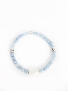 TrueHappinessDesigns - TrueHappinessDesigns Everyday Stretch Bracelet With Natural Stones, Everyday Moonstone Bracelets, Everyday Round Moonstone Bracelets, Girls Lunch, Everyday Stretches, Boho Modern, White Bracelets, Bracelet Boho, Blue Bracelet