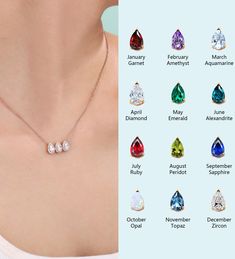 ≫≫ Item Details  Made to Order, All Handmade in the United States  Metal : Sterling Silver / Solid 10K & 14K & 18K Gold  Center Stone: Cubic Zirconia & Aquamarine & Amethyst  Shape: 5*3 mm Pear cut  Side Stone: Cubic Zirconia  Shape: Round cut  Carat: approx 0.345 ct  Pendant Size: about 16.3*7.8 mm  Pendant weight: about 1.63 g PHONE NUMBER NEEDED In order to make sure the package arrive safely. Please leave a note in the order of the Phone Number or send a message to me. Custom Service We offer any kinds of custom or personalized orders. Contact us Share with us your dream ring, design idea, and we'll make the exact jewelry for you! And we can make any kinds of matching band for you! We can replace the gemstone for you. Please check out our Policy and FAQ page for common inquiries: https Halo Necklace, Rose Gold Charms, Matching Band, Dream Ring, Rose Gold Necklace, Birthstone Necklace, Gold Charm, Personalized Necklace, Birthday Gifts For Her