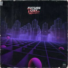 the cover art for future records'new album, futuristic city with purple and black shapes