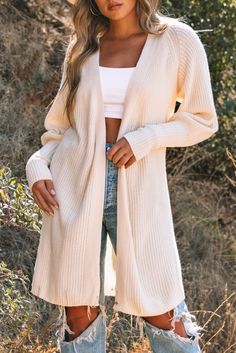 Apricot Solid Color Open Front Cardigan with Tie Cardigan With Tie, Open Front Cardigan, Cardigan Tops, Casual Everyday, Winter Sweaters, Global Fashion, Knitting Designs, Front Open, Ladies Tops Fashion