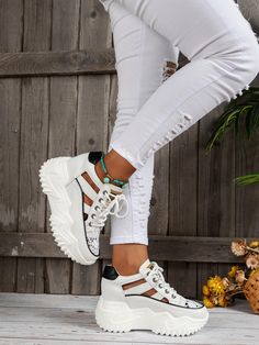 White  Collar     Embellished   Women Shoes 2024 Summer Fashion Trends, Nike High Heels, Red High Heel Sandals, Womens Wedge Sneakers, Curvy Casual Outfits, Nike Shoes Women Fashion, Sporty Women, Soft Heels, Sporty Sandal