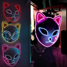 PRICES MAY VARY. 🎭【EXQUISITE DESIGN】: Inspired by Japanese anime, it is your best choice for role-playing, costume, daily life, comedy performance. The Led mask has 3 light modes. Steady on, slow twinkle and quick twinkle. 🎭【PREMIUM QUALITY】: Made of high-quality wear-resistant ABS, non-toxic, odorless, non-deformation, colorful, strong, durable and easy to carry. 🎭【EASY TO USE】The belt can be fixed on the back of the head, easy to put on and take off, suitable for both men and women. You wil Fox Mask, Led Mask, Mask Halloween, Masks Masquerade, Cartoon Crossovers, Party Props, Halloween Masks, Anime Cosplay, Japanese Anime