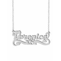 This simple but stylish personalized Nameplate Necklace features a flowing script high polished finish. Delicate and dazzling, this personalized Name Necklace is a magnificent piece of jewelry. This item does not comes with an adjustable chain. Size: one size.  Color: Silver.  Gender: female.  Age Group: adult. Personalized Nameplate Necklace, Nameplate Necklace, Name Plate, Name Necklace, Gender Female, Age Group, Chain, Silver, Color