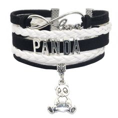 PRICES MAY VARY. Unique And Handmade Design: This is a handmade infinity panda bracelet,made with cotton ropes,leather ropes, lobster clasp, alloy Charm Colorful And Beautiful Design: This is a handmade infinity panda jewelry, made with cotton ropes,leather ropes, lobster clasp, alloy Charm Easily Adjust To Fit Wrist: You can easily adjust this panda bear bracelet from 6.5 inches to 8.5 inches. So that it can fits your wrist Has A Beautiful Chain Tail: This cheap panda bear charm bracelet has a Panda Bracelet, Bedazzled Liquor Bottles, Panda Day, Panda Jewelry, Charm Bracelets For Girls, Bear Bracelet, Panda Charm, Bear Panda, Bracelet For Girls