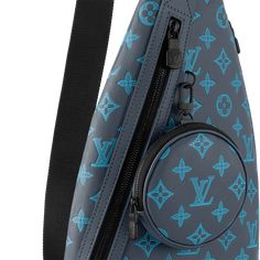 LOUIS VUITTON® - Duo Slingbag - Navy River Blue Ss Monogram, Leather Street Style, River Blue, 2023 Ss, Luxury Belts, Blue River, Louis Vuitton Official, Small Shoulder Bag, Side Pocket