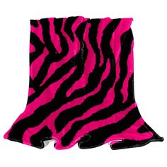 two pink and black zebra print rugs sitting on top of each other in front of a white background