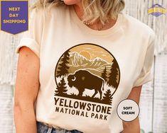 Vintage Yellowstone National Park TShirt, Retro US Parks Tee Tee, Trendy Granola Girl, Gorpcore Boho Forestcore Clothing ORDERING: 1. Review all photos 2. Choose Size and Color from drop-down menu 3. If personalization box is available, add your text color 4. Add each shirt to cart one at a time 5. Click "Add to Cart" - you can go back to add more products 6. Click "Proceed to Checkout" 7. Add note to seller for any requests * We use several different brand shirts, all of them are premium quality and soft shirts. The brands we send may vary depending on our stock situation. * We guarantee 100% satisfaction. The brands we use in- clude premium quality shirt brands such as Bella Canvas, Gildan Soft Style, Circle, Outlash. BULK DISCOUNTS AND SPECIAL REQUESTS: We offer bulk discounts and are o Forestcore Clothing, National Park Tshirt, Vintage Yellowstone, Camping Tee, 2024 Style, Brand Shirts, Granola Girl, Yellowstone National, Yellowstone National Park