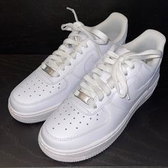 Brand New. No Box. White Air Force 1 ‘07 Size 7 Shoes Air Force, All Black Nikes, Black Nike Air Max, White Air Force 1, Nike Shoes Air Force, Nike Air Force 1s, New Nike Air Force, Nike Sneakers Women, Blue Sneakers