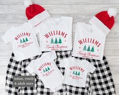 Celebrate the holiday season in style with our matching family Christmas shirts! Whether you're gathering for a cozy night in or heading out to holiday events, these personalized shirts will add a touch of fun and togetherness to your celebrations!  Please note: This listing is only for shirts. Pajama pants are not included.  THE FIT  Our unisex tees are very cute and comfy! You can pair them with your favourite leggings, tuck them into your jeans, or tie them up in a knot. We love this casual s Diy Christmas Jammies, Family Matching Christmas Sleep Sets, Family Matching Christmas Sleepwear, Red Family Matching Holiday T-shirt, Family Matching Red Christmas Sleepwear, Personalized Christmas Pajamas, Family Matching Christmas T-shirt With Graphic Print, Christmas Jammies, Xmas Tees