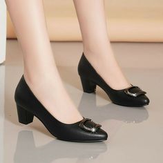 Product Description * Condition:  Womens Formal Ol Block Heels Pointy Toe Pu Leather Slip On Pumps Court Shoes * Color：black * Package：1 pair shoes （Without accessories） Heel height: about 5cm Please note: 1.If your feet are wide, please order size up. 2.The color maybe a little difference because of the light,screen reflection etc.     Shipping 1. Your Item(s) will be shipped within 5-15 business days once payment received. 2. Standard shipping to US/UK,you may can get it in 10-20 Business days Comfortable Pumps For Work, Ladies Formal Shoes, School Shoes For Women, Work High Heels, Ladies Shoes Heels, Shoes For Office Women, Formal Shoes Women, Casual Office Shoes, Office Shoes Women