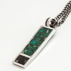 chrysocolla Inlay Pendant Luxury Southwestern Style Necklace With Inlay, Inlay Jewelry Ideas, Luxury Traditional Necklaces With Inlay, Stone Inlay Jewelry, Inlay Jewelry, Stone Chips, Stone Inlay, Statement Ring Silver, Curb Chain