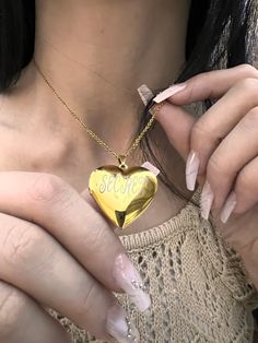 Custom HEART NECKLACE Features Gold Filled (Tarnish- resistant for years) Waterproof Necklace size is adjustable. (16" to 24") Gold Locket Necklace With Clavicle Chain As Gift, Gold Locket Necklace With Adjustable Chain For Valentine's Day, Gold Heart-cut Locket Necklace For Gift, Valentine's Day Gold Locket Necklace With Adjustable Chain, Gold Tarnish-resistant Locket Necklace Gift, Valentine's Day Gold Locket Necklace, Heart Pendant Locket Necklace Gift, Personalized Adjustable Gold Locket Necklace, Gold Heart Necklace For Valentine's Day Personalized Gift