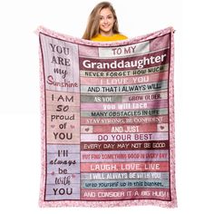 PRICES MAY VARY. 💖Size: 60x50 inches is the best size for your sofa, chair, couch and kids or adult bedding. ✨Material: This blanket is made of skin-friendly flannel, which has a very soft and delicate touch, both adults and children can use it with confidence. 💖Use Occasion: You can use this blanket when you are in car, travelling, taking a nap, watching movies, camping and so on. The blanket is also a beautiful and unique decor. ✨All Season Suitable: The blanket can be used in all seasons. W Best Sister Ever, Blanket Gifts, Heated Blanket, Bed Throw Blanket, Granddaughter Gift, Blanket Gift, Flannel Throw, Bed Throws, Daughter Gifts