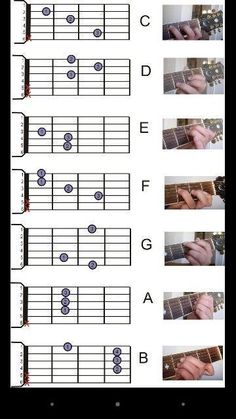 the guitar chords are arranged in different ways