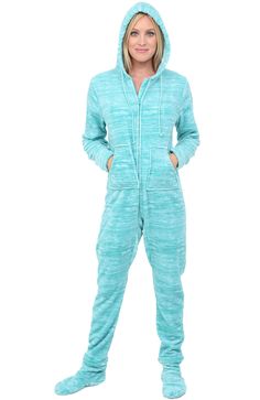 Invest in yourself, invest in comfort. Relax in both comfort and style with these stylish adult onesie pajamas from Alexander Del Rossa. Whether you decide to buy this fleece non-footed or footed pajamas as a gift or for yourself, everyone deserves a life of comfort. Feel good from head to toe in the fabric you wear. Warm and soft, this women’s fleece onesie is made from 250 GSM coral fleece to keep you warm no matter how low the temperature drops. Plus, there’s a cozy drawstring hood to keep yo Adult Footie Pajamas, Womens Onesie, Winter Pjs, Adult Onesie Pajamas, Bedtime Outfit, Footie Pajamas, Footed Pajamas, Buy Clothes Online, Adult Pajamas