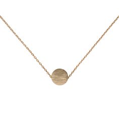 Katie Maloney Delicate Textured Solid Circle Necklace