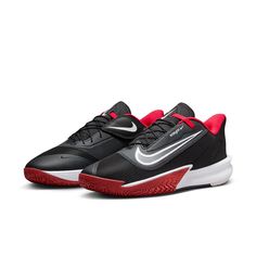 the nike zoom low is available in black, white and gym red