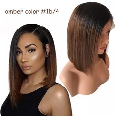 Short Lace Front Human Hair Wigs Brazilian Straight Bob Wig 1b/4 Short Lace Front, Wigs Bob, Straight Bob Wig, Lace Front Human Hair Wigs, Straight Bob, Lace Front Human Hair, Bob Wig, Bob Wigs, Hair Wigs