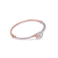 Crafted in 6.53 grams of 14K Rose Gold, the bracelet contains 84 Stones of Round Natural Diamonds with a total of 2.02 carat in F-G Color and VVS-VS Clarity. Dazzling Rose Gold Diamond Cut Bracelet, Dazzling Rose Gold Bracelets With Diamond Cut, Dazzling Rose Gold Diamond Cut Bracelets, Gold Designer Bracelet, Snowflake Bracelet, Contemporary Fine Jewelry, Rose Gold Color, Bracelet Designs, Earring Necklace