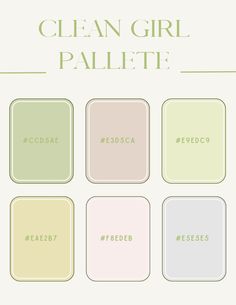 the clean girl palette in pastel colors