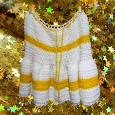 This is a skirt I made 🌟  If you need any more Information please dm Crochet Yellow, Womens Skirts, A Skirt, White Skirt, White Skirts, Womens Skirt, Art Collection, Bathing Beauties, Display Homes