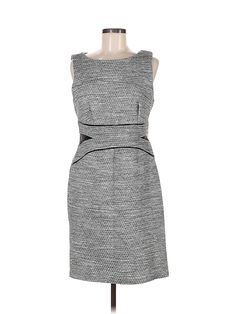 Liz Claiborne Career Casual Dress Size: 8 Gray Dresses - used. 66% POLYESTER, 32% COTTON, 2% SPANDEX, Sheath, Crew Neck, Tweed, Knee Length, Sleeveless | Liz Claiborne Career Casual Dress - Sheath: Gray Tweed Dresses - Used - Size 8 Fitted Sleeveless Tweed Dress For Formal Occasions, Formal Sleeveless Tweed Dress, Sleeveless Tweed Dress For Formal Occasions, Sleeveless Tweed Dress For Spring Formal, Knee-length Tweed Office Dress, Sleeveless Spring Tweed Dress For Formal Events, Sleeveless Spring Tweed Dress For Formal Occasions, Office Knee-length Tweed Dress, Chic Fitted Sheath Tweed Dress