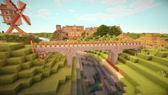 an image of a bridge in minecraft